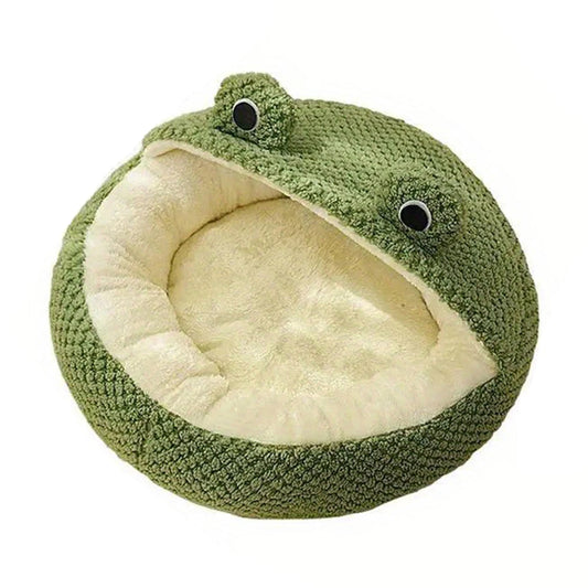 Cozy Frog Cat Cave Bed