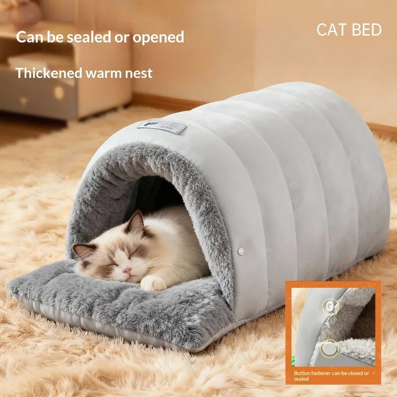 Semi-Enclosed Cat Cave Bed