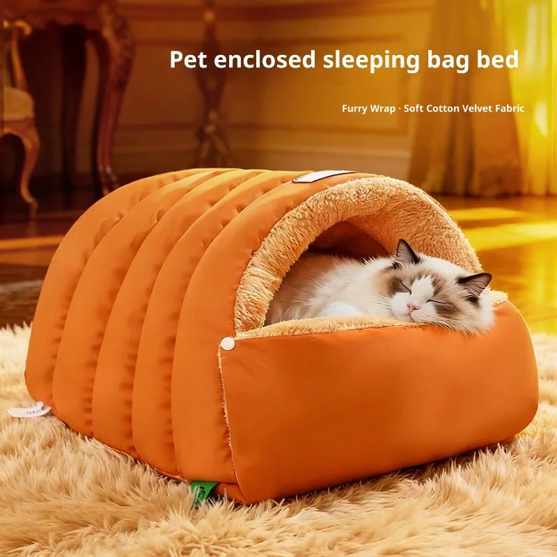 Semi-Enclosed Cat Cave Bed