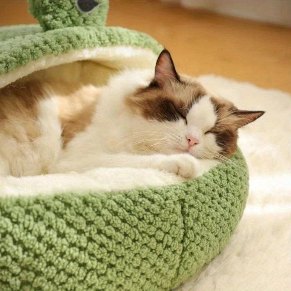 Cozy Frog Cat Cave Bed
