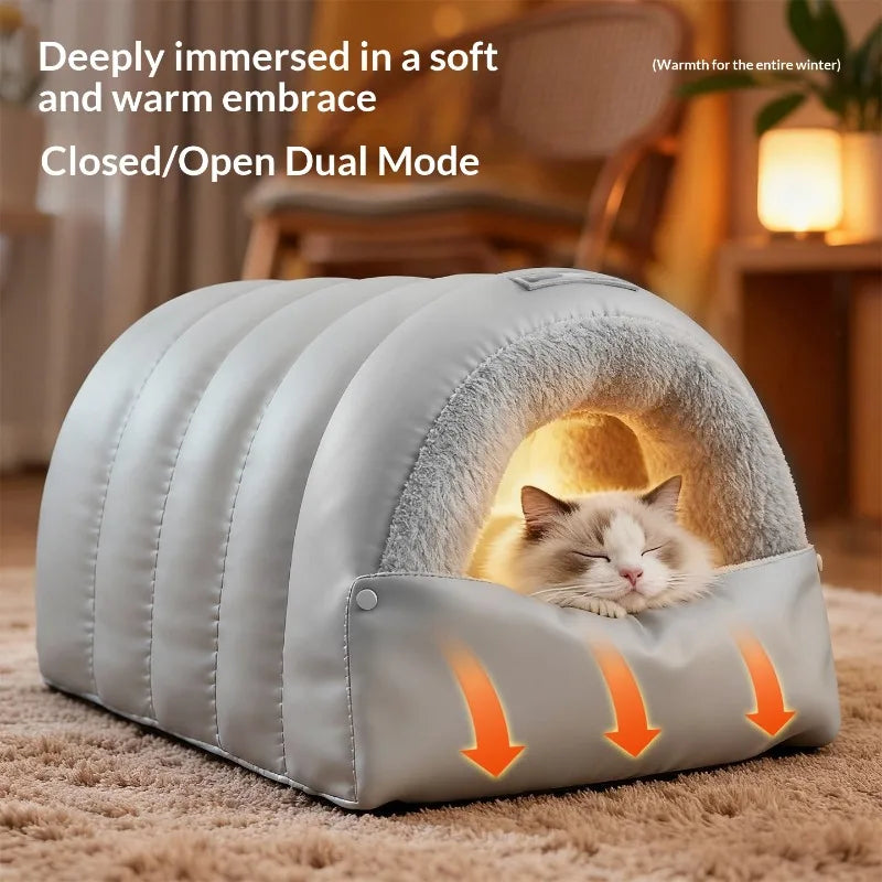Semi-Enclosed Cat Cave Bed