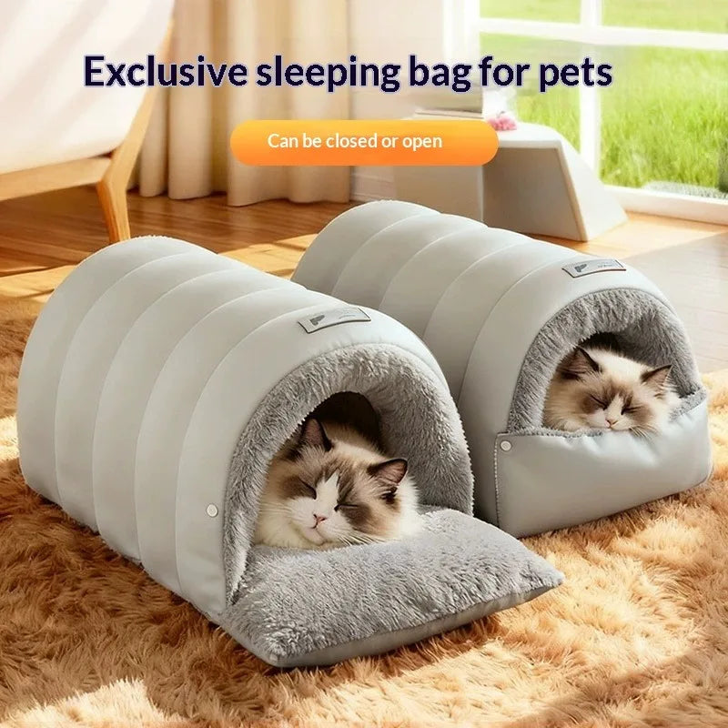 Semi-Enclosed Cat Cave Bed